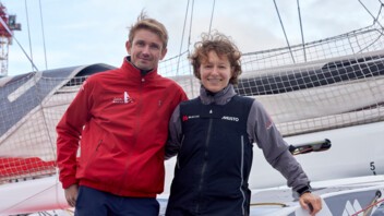 [PHOTO] Isabelle Joschke et Fabien Delahaye au départ de la Transat Jacques Vabre 2021