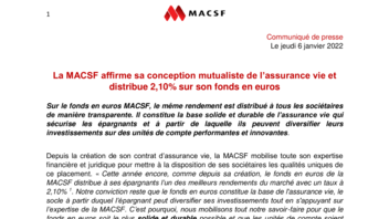[PDF] Communiqué Assurance vie performances 2021