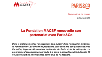 [PDF] Communiqué Fondation MACSF et Paris&Co