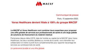 [PDF] Communiqué Verso Healthcare filiale à100% de la MACSF