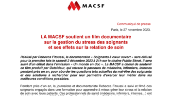 [PDF] Communiqué documentaire "Soignants à coeur ouvert"