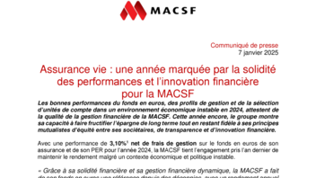 [PDF]  Communiqué de presse Assurance Vie MACSF - 7 janv 2025