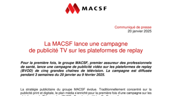 [PDF] Communiqué MACSF - Pub vidéo BVOD