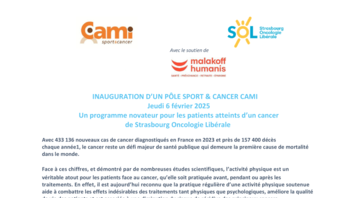 [Communiqué PDF] CAMI Sport & Cancer ouvre à Strasbourg