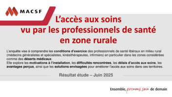 [ETUDE MACSF] L'accès aux soins vus par les professionnels de santé