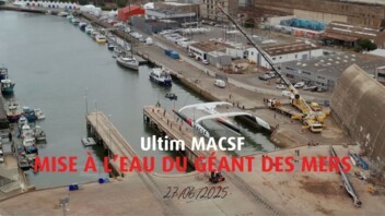 Ultim MACSF : mise à l'eau du géant des mers de Guirec Soudée