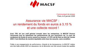 [PDF] Communiqué de presse assurance vie MACSF -performances 2025