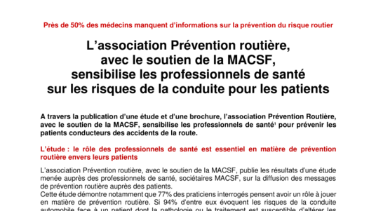 Les professionnels de santé sensibilisés aux risques de la conduite pour les patients