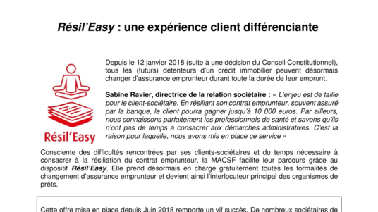 Résil’Easy une expérience client différenciante