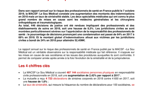 Communiqué - Rapport responsabilité médicale 2019.pdf