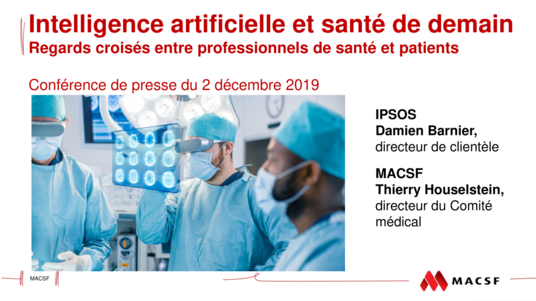 [SONDAGE] Etude MACSF - IPSOS - Intelligence articifielle et santé de demain