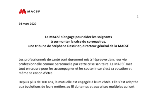 Tribune de Stéphane Dessirier - 5 mesures pour surmonter la crise du coronavirus (PDF)