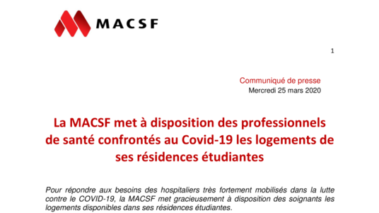 Communiqué - Résidences universitaires /Mise à disposition (PDF)