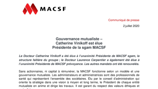 Communiqué [PDF] Gouvernance mutualiste