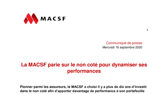 [COMMUNIQUE PDF] Investissements non cotés de la MACSF
