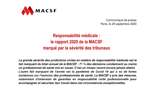 [COMMUNIQUE PDF] - Responsabilité médicale 2020