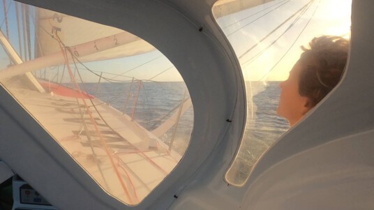 [PHOTO] Isabelle Joschke à bord de MACSF pendant le Vendée Globe