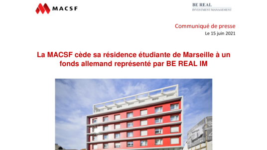 [PDF] Communiqué - Vente de la résidence étudiante à Marseille
