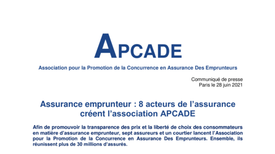 [PDF] Communiqué APCADE/Assurance Emprunteur