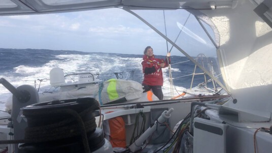 [PHOTO] Isabelle Joschke lors de la Transat Jacques Vabre 2021