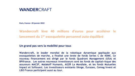 [PDF] Communiqué de presse Wandercraft 20-01-2022
