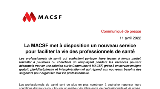 [PDF] Communiqué sur les services de la Communauté MACSF