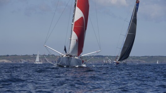 [PHOTO] L'IMOCA MACSF au départ de la Guyader Bermudes 1000 Race