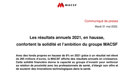 [PDF] Communiqué Résultats annuels MACSF en 2021