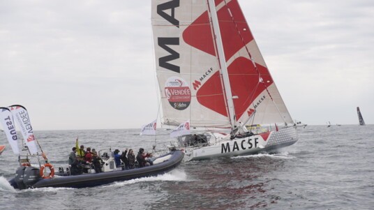[PHOTO] Isabelle Joschke au départ de la Vendée Arctique Les Sables d'Olonne