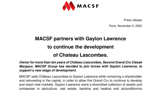 [PDF] Press Release MACSF and Château Lascombes