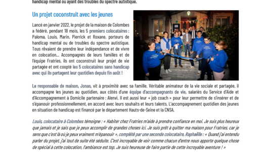 [PDF] Communiqué Inauguration Fratries et la MACSF inauguent une maison inclusive à Colombes