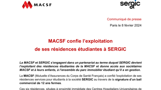 [PDF] Communiqué MACSF SERGIC