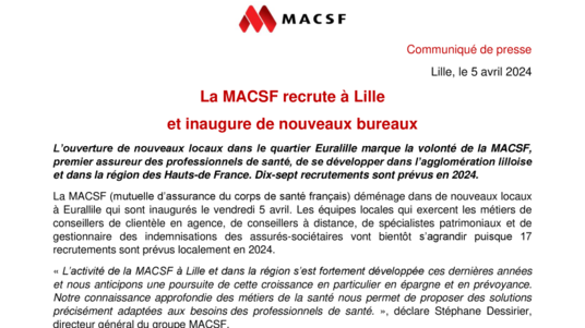 [PDF] Communiqué MACSF à Lille
