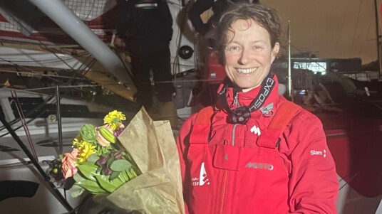 [PHOTO] Isabelle Joschke à son arrivée à Newport