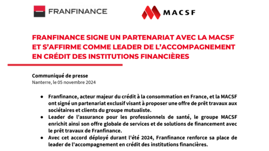 [PDF] Communiqué Franfinance/MACSF