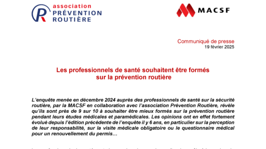 [ PDF] Communiqué étude prévention routière 2025