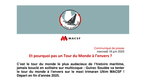 [PDF] Guirec Soudée avec la MACSF pour le tour du monde à l'envers