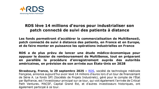 [PDF] Communiqué RDS lève 14 millions €