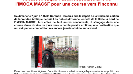 [PDF] Communiqué de presse Départ spectaculaire  de l' IMOCA MACSF pour une course vers l'inconnu .pdf