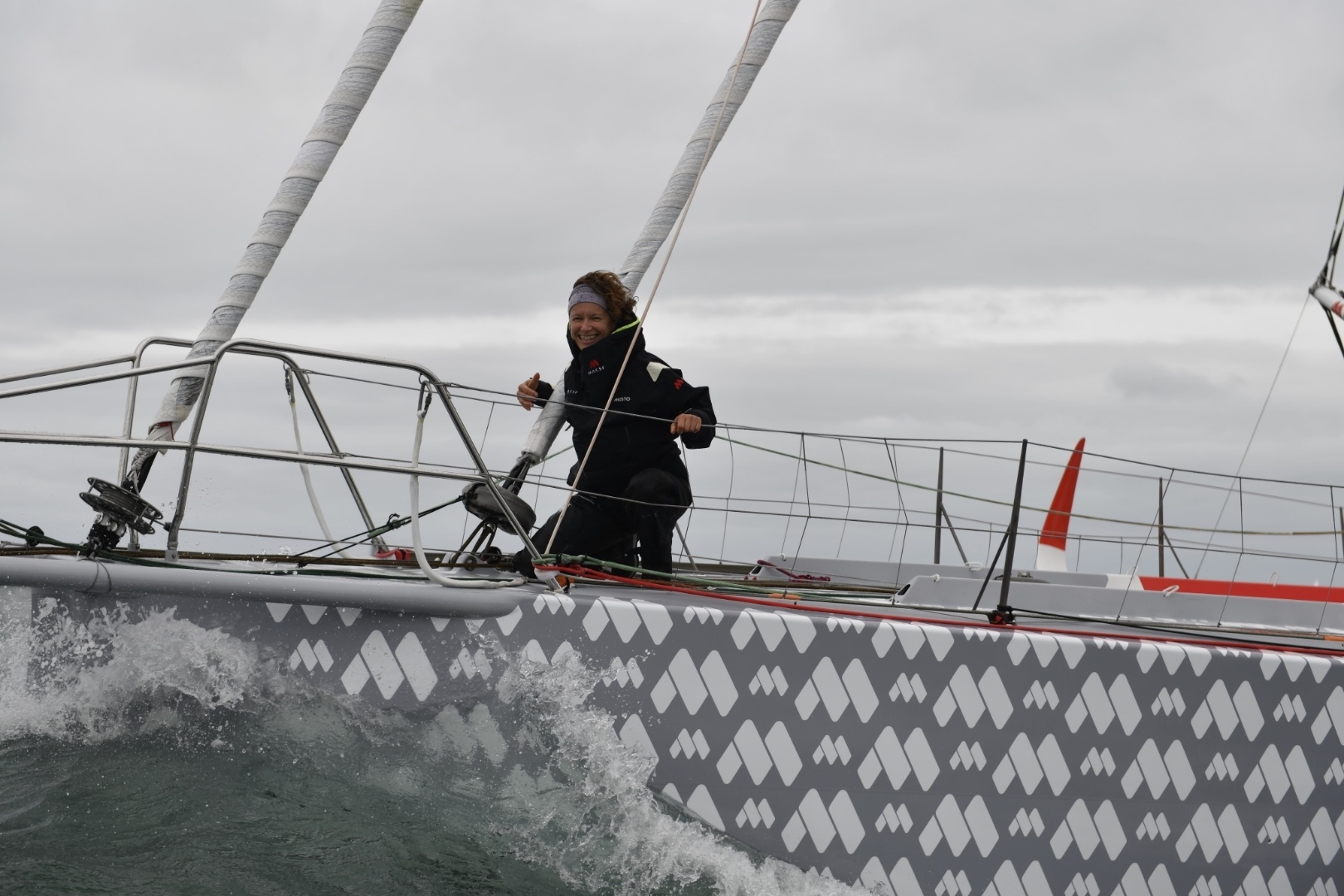 [PHOTO] Isabelle Joschke au départ de la Vendée-Arctique-Sables d'Olonne