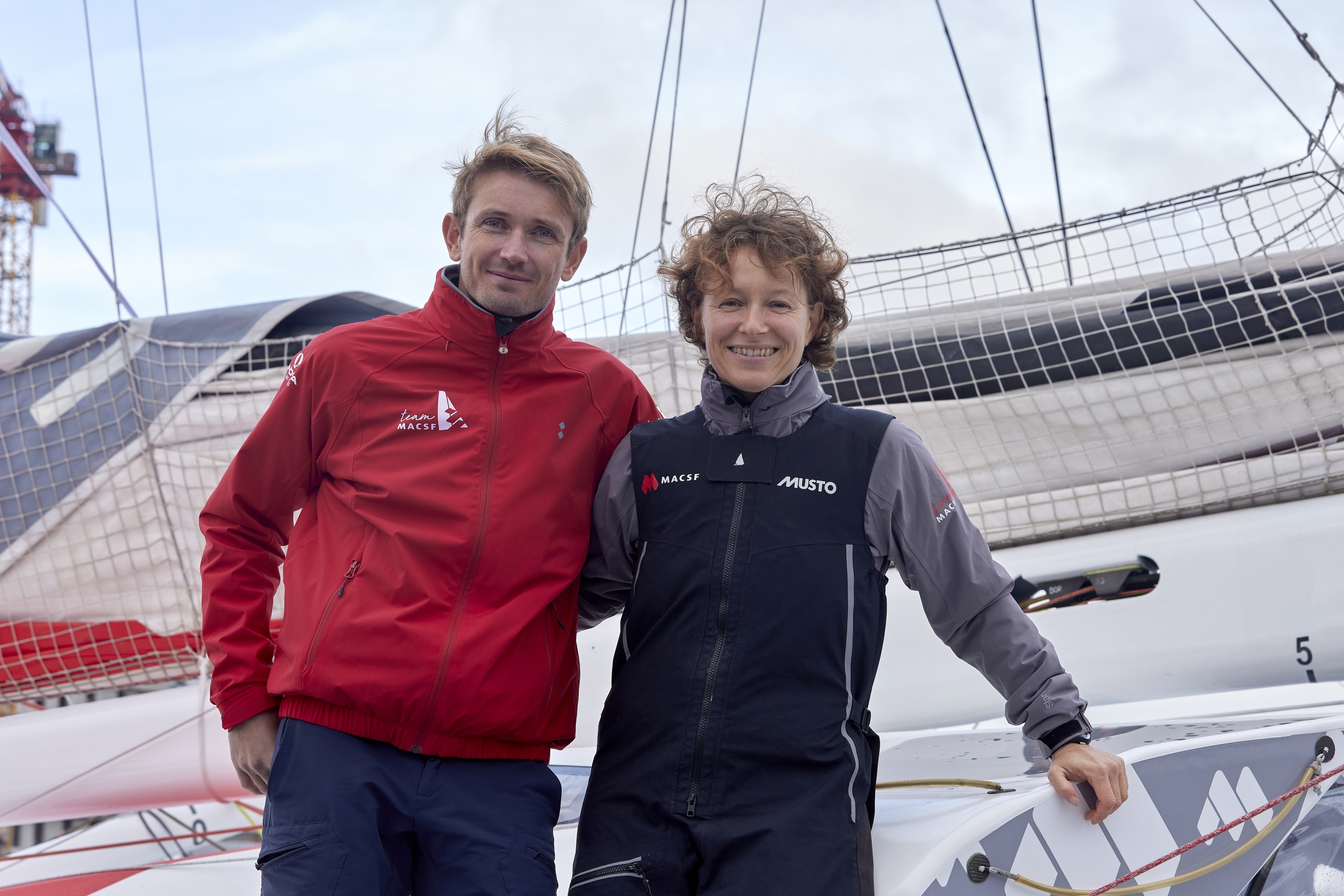 [PHOTO] Isabelle Joschke et Fabien Delahaye au départ de la Transat Jacques Vabre 2021