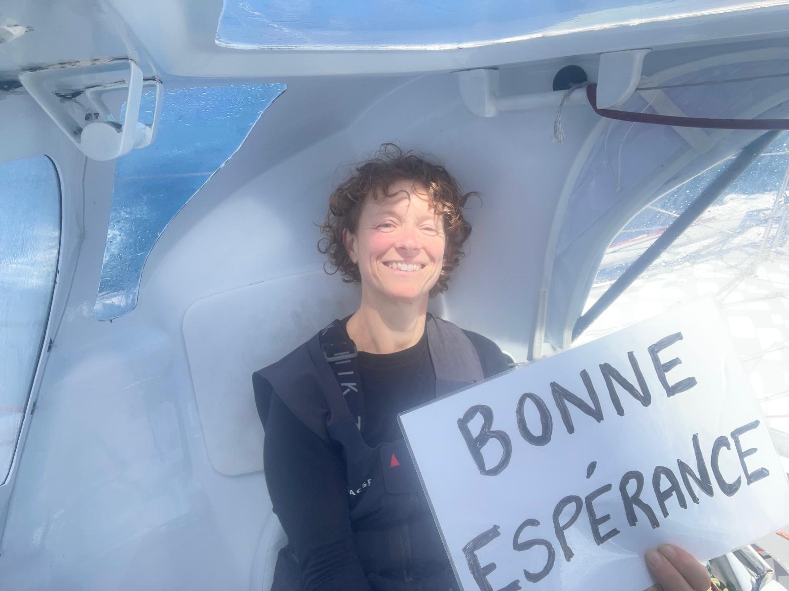 [PHOTO] Isabelle Joschke au passage du cap de Bonne Espérance