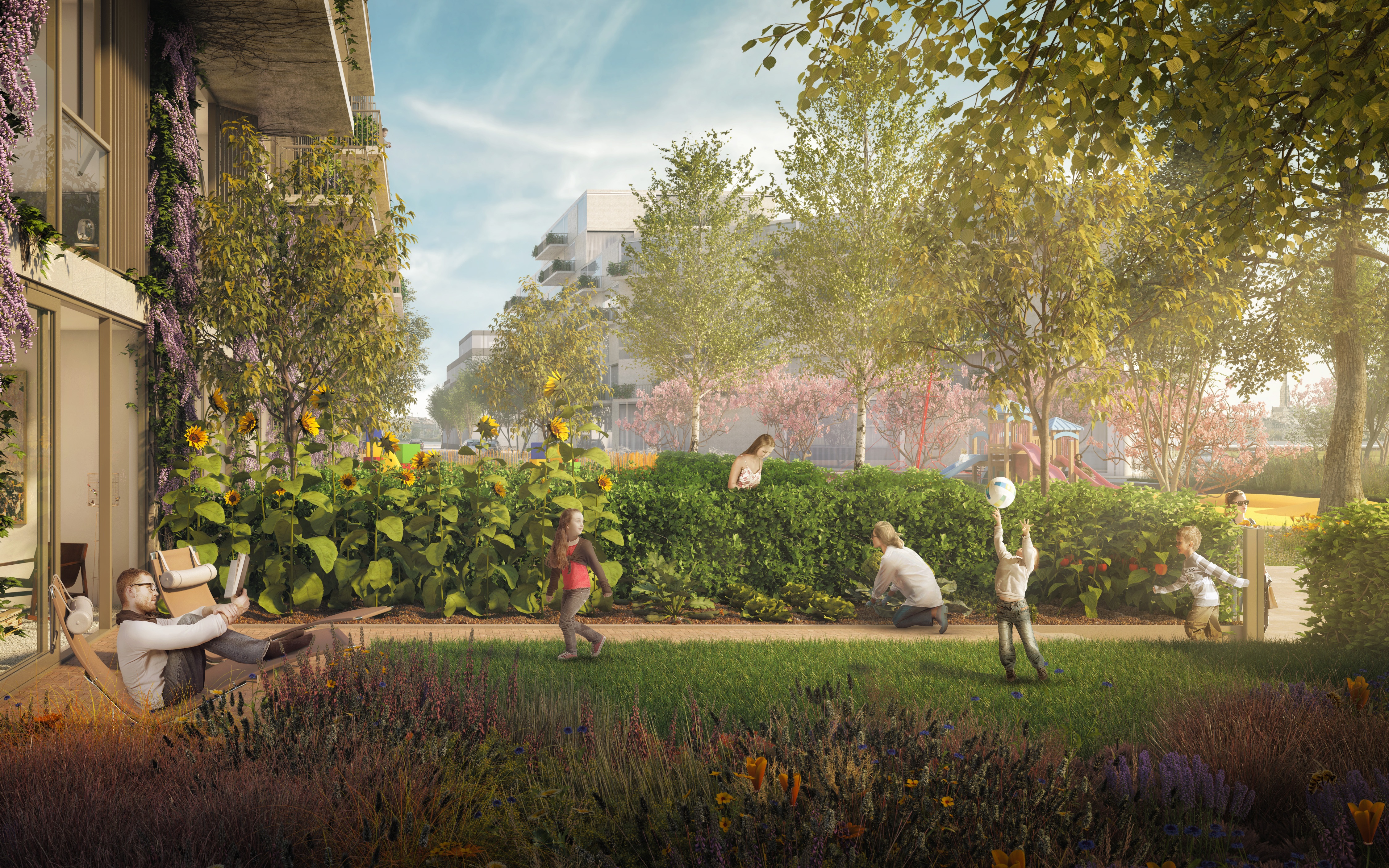 Un jardin privatif en rez-de-chaussée de l’allée Deschamps