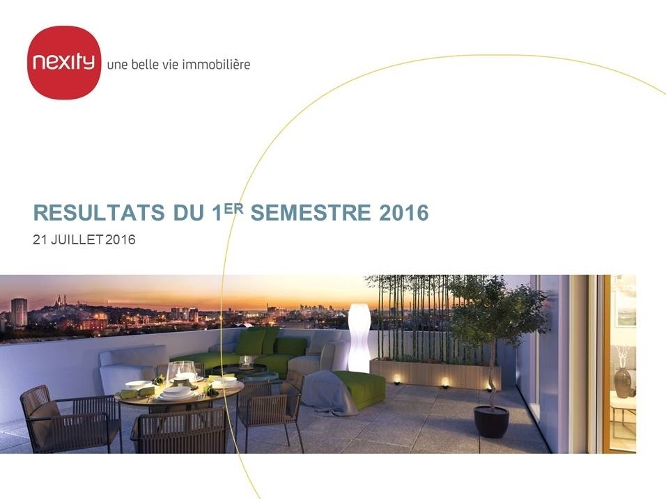 RÉSULTATS DU PREMIER SEMESTRE 2016