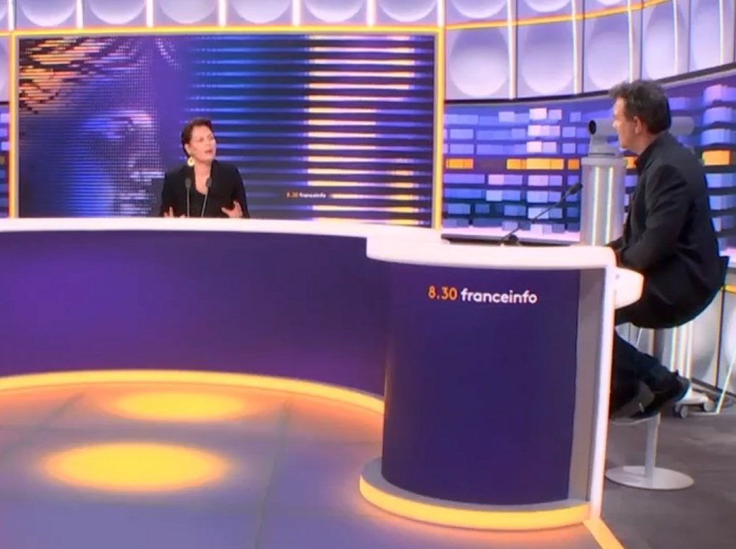 FRANCE INFO / FRANCE TV : Véronique Bédague invitée du "8h30 franceinfo" de Marc Fauvelle et Salhia Brakhlia.
