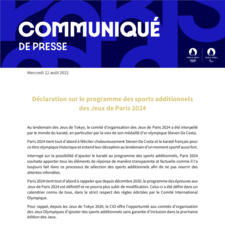 Paris 2024 - Communiqué de presse Déclaration sur le programme des sports additionnels des Jeux de Paris 2024.pdf