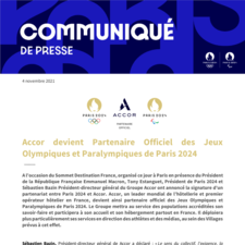 Accor devient Partenaire Officiel des Jeux Olympiques et