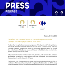 Carrefour premium partner of the Olympic and Paralympic Games