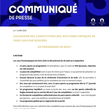 Calendrier des compétitions des Jeux Paralympiques de Paris 2024 par