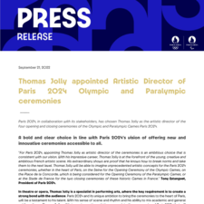 Press release - Paris 2024 - Thomas Jolly appointed Artistic Director of Paris 2024 Olympic and Paralympic ceremonies.pdf